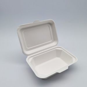 600ml Lunch Biodegradable Bagasse Tableware Disposable Takeaway Containers