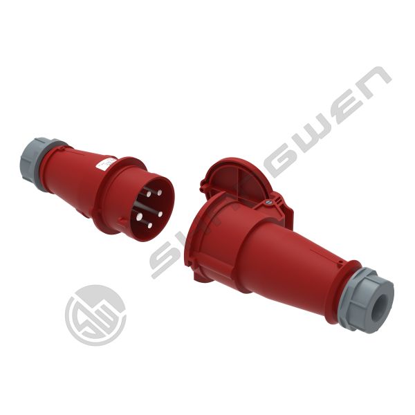 IP44 Industrial Male and Female Plug Couplers 16A 5P IP44 Male Female Industrial Plug Socket Red