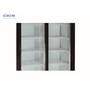 Transparent Upright Display Refrigerator Two Vertical Lights No Vibration