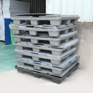 China Waterproof Plastic Collapsible Box Rectangular Collapsible Pallet Boxes Stackable on sale China Waterproof Plastic Collapsible Box Rectangular Collapsible Pallet Boxes Stackable on sale