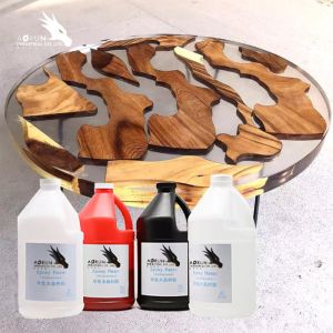 Epoxy Resin 1:1 Crystal Epoxy Resin Glue Clear Wood Table Top Countertop Coating