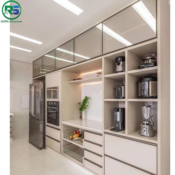 Buy T-Shaped Carrier System Aluminum Cabinet for Interior Decoration With White And Golden at wholesale prices
