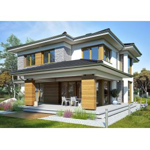 Economic Prefab Villa Prefabricated Light Steel Frame 2 Storey