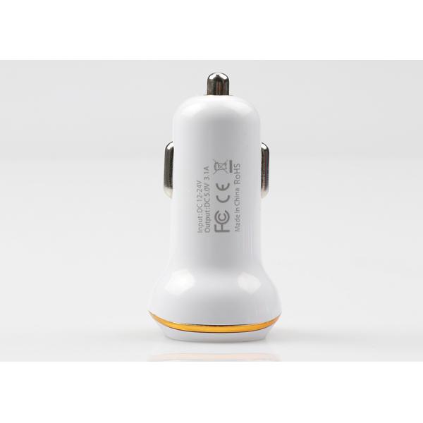 5V 3.1A Car Charger Adapter With Dual Port PC Material OEM Accepted Silver Blue Black