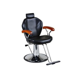 WT-3202 Professional Hair Styling Chair Black PU Chrome Armrest with Wood