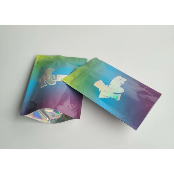 Buy Moisture Proof Plastic Pouches Packaging Clearly Window Holographic Cookies With Zipper at wholesale prices