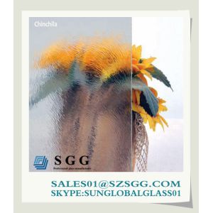 4mm frosted clear pattern glass with 3C/CE/ISO certificate