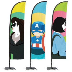 Fabric Printed Flying Beach Advertising Banner Flags Custom Promotional Flags