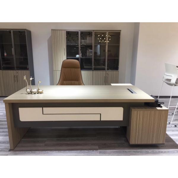 Buy Long Service Life Office Manager Desk Grey Color Surface 5 Years Warranty at wholesale prices