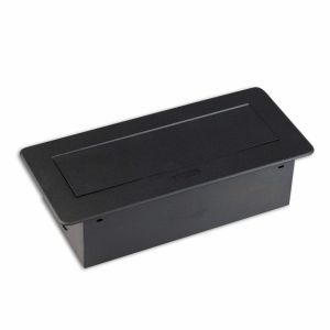 Silver finish pop up electric socket outlet for kitchen worktops / EU power pop