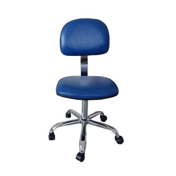 Buy Economical Blue Adjustable Leather Office ESD Chair for Antistatic Lab at wholesale prices