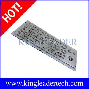 IP65 Rated Stainless Steel Industrial Computer Kiosk Keyboard With Trackball