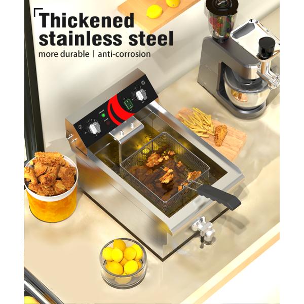 13L Capacity Industrial Deep Fryer For Potato Chips And Chicken Frying