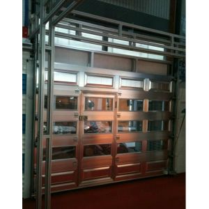 Automatic 1mm 55mm Slats Glass Front Garage Doors