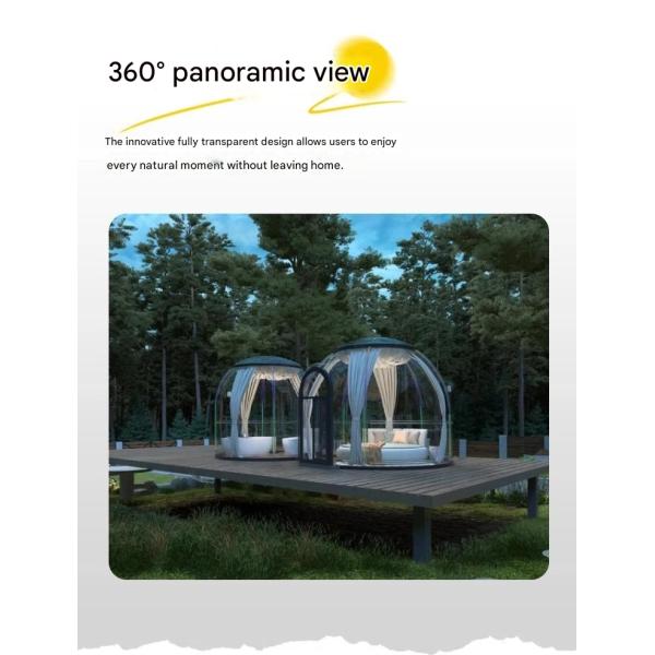 Outdoor Rectangular Sun Glass Room Full Transparent Bubble Room Spherical Tent for PC Hotel Star Room Homestay