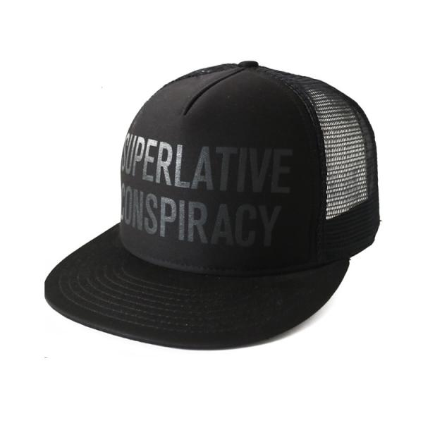 Buy Screen Printed Mesh Snapback Hats , Mens Black Snapback Hats Adult Size at wholesale prices