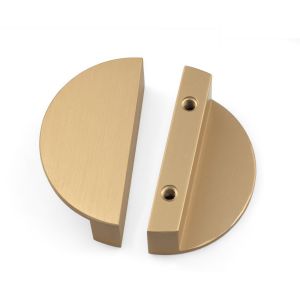 12mm Drawer Aluminum Gold Half Moon Handles For Cabinet
