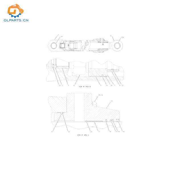 1560664 156-0664 375 Stick Cylinder for CAT E375 L Excavator Hydraulic Parts Manufacturer