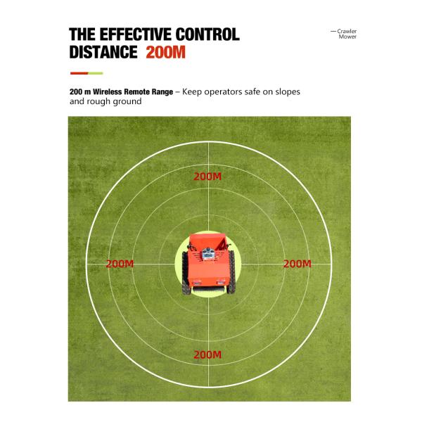 Gasoline Crawler Robot Lawn Mower Self Propelled Remote Control Walking Tractor Garden Grass Cutting Machine