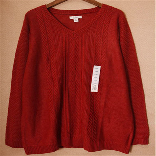 Woman'S V Neck Sweates Keep Warm Autumn And Winter Fashion Two-Color