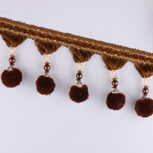 Machine producing OEM wholesale beautiful trimmings beaded pom pom fringes