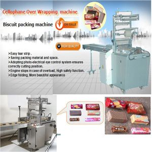 220V 50Hz Automatic Biscuit Packing Machine Over Wrapping Sealing Packing