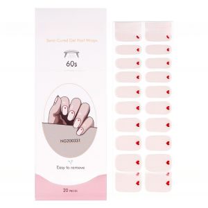 Hot Sell Valentine Semi Cured Wraps Long Lasting Gel Nail Stickers New Arrival
