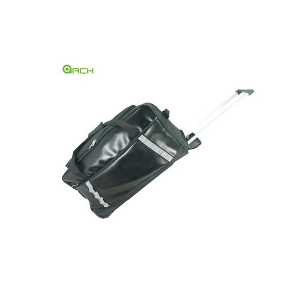 Buy PU Polyester Silver Trolley System Wheeled Duffle Rolling Luggage Bag at wholesale prices