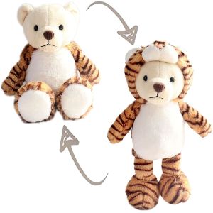 ISO9001 Short Plush Teddy Bear With Detachable Lion Hat