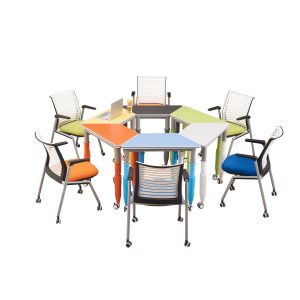 Modern Height Adjustable Melamine Board Training Room Tables And Chairs