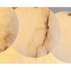 Natural Rectangle Marble Stone Pendant Light LED Living Room Alabaster