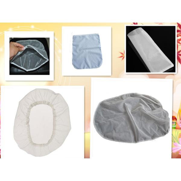 FDA LFGB Hemp Organic Cotton Nylon Filter Bag / Mesh Nut Milk Bag For Coffee Juice