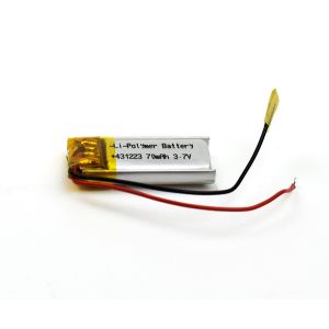 3.7V 70mAh Lipo Battery Rechargeable Lithium Polymer Cell 431223