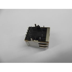 Right Angle shielded 8p8c Communication RJ45 port with Transformer, G/Y