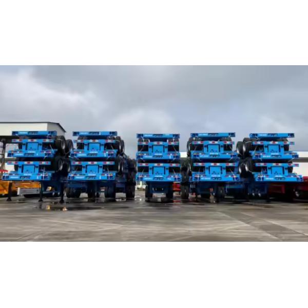 CIMC 2.00" King Pin 3mm Anti Slip Floor Plate With 12R22.5 Tire Specs 12 Set Twist Lock Flatbed Semi Trailer