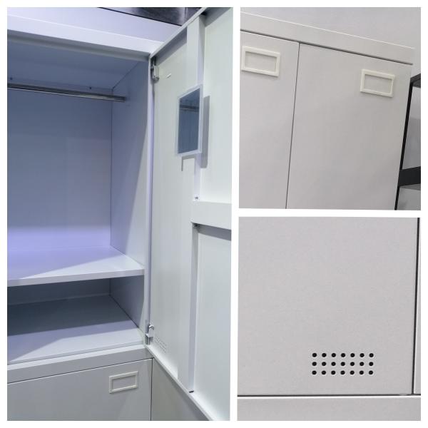 H1850*W900*D450mm Flush 4 Door Metal Lockers Staff Metal Storage Wardrobe Frameless