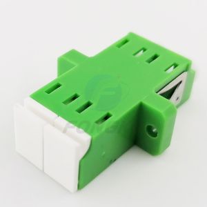 Duplex Single Mode Fiber Optic Adapter With Flange LC APC