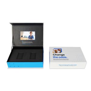Custom Logo Magnetic Paper Gift Box 7 Inch LCD Display Promotional Video Gift