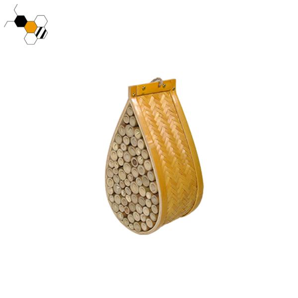 Garden Ornament Yellow Mason Beehive Natural Bamboo Bee Hive