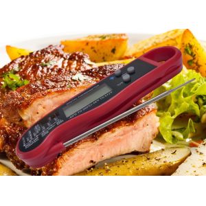 Electronic Foldable Probe BBQ Meat Thermometer With Meat Temperature Guide