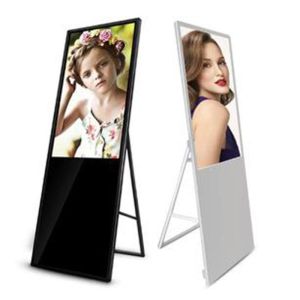 Quality Free Stand Indoor Portable LCD Poster Screen LCD Digital Sigange With Wheel Base for sale