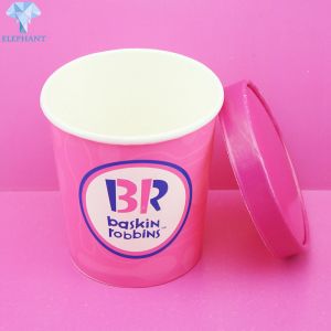 Recyclable Kraft Ice Cream Paper Cup CMYK Printing Paper Gelato Cups