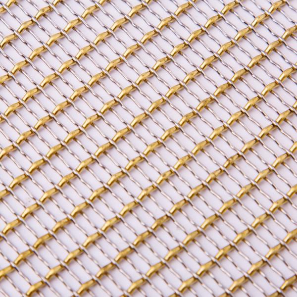 Gold Color Corrosion Resistance Decorative Metal Mesh Anodizing Surface
