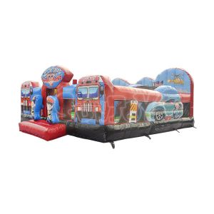 Inflatable Rescue Squad Playground Combo Pvc Inflatable Bouncer Slide Inflatable