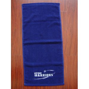 100% cotton Small MOQ blue color gym/sport/golf towel with custom brand logo