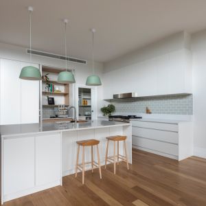 Home Matte White Melamine Kitchen Cabinet With Island