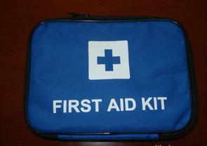 blue first aid bag empty family outdoor car use