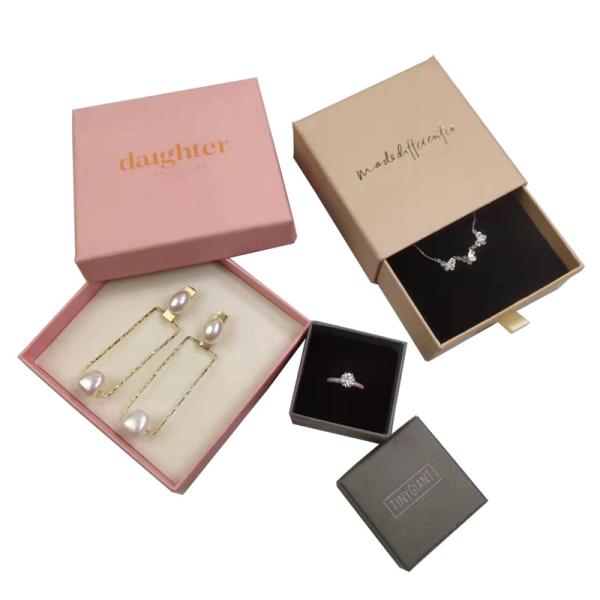 Custom Ring Necklace Earrings Packaging Box For Mini Products Pack