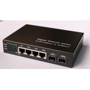 High Speed 6 Port Optical Fiber Gigabit Ethernet Switch With 2 1000Mbps SFP Interfaces