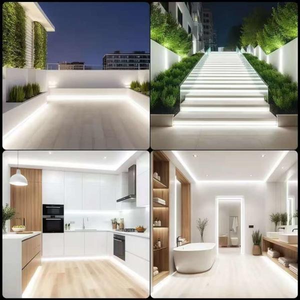 16.5FT / 5 Meter Spotless Silicone LED Channel System Recessed Flexible Tube With Milky White Cover Wider Track For 12mm Waterproof LED Strip Light